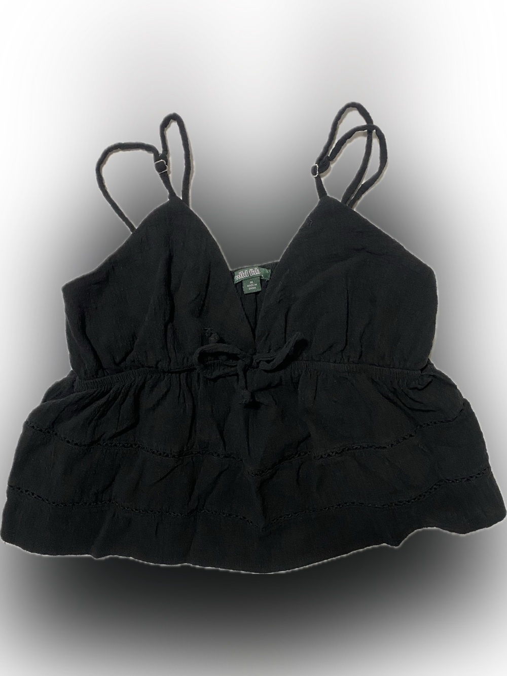 wild fable Black Tiered Spaghetti Strap Tank Top